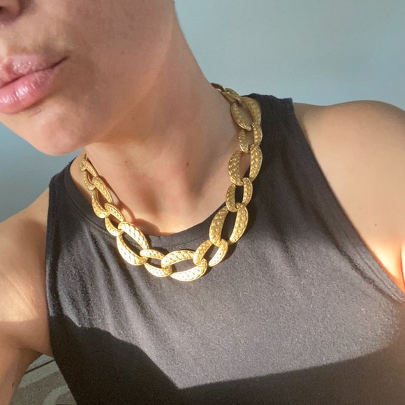 Vintage Chunky Chain Choker Necklace - Picture 4 of 4